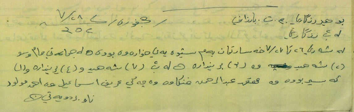 زیانەکانى پێشمەرگە لە شەڕ و ڕووبەڕووبوونەوەدا